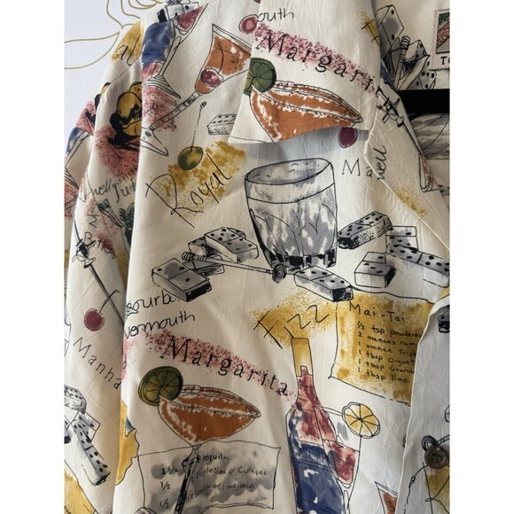 Tori Richard Shirt Hawaiian Men’s XXL 2XL Cocktail Martini Dominoes Rayon USA - Picture 4 of 5